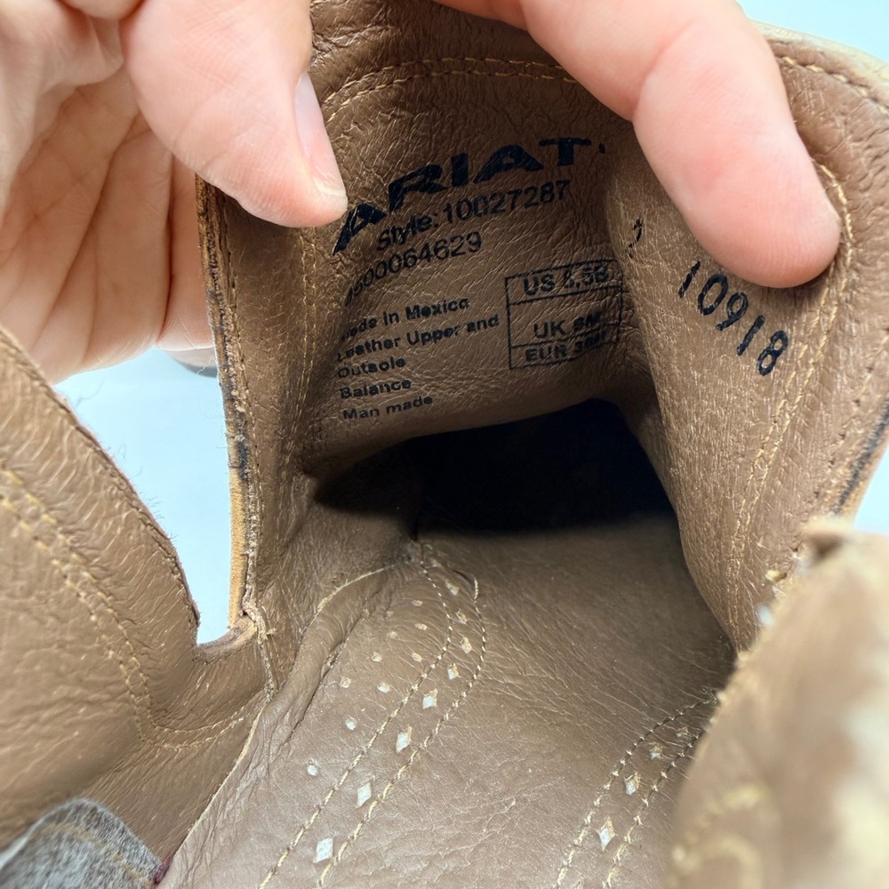 ARIAT Dixon Western Ankle Bootie In Distressed Gold Size 8.5 Coastal Cowgirl - Picture 13 of 13